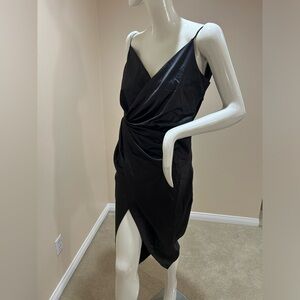 House of CB ‘Coco’ Black Satin Drape Back Dress Size M / 6-8